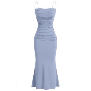 EYNMIN WOMEN'S BLUE SLEEVELESS FISHTAIL HEM SIZE SMALL NWT
